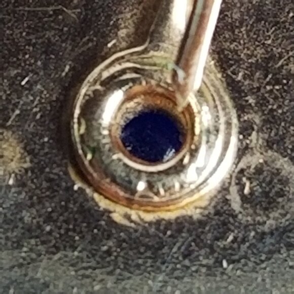 ✅Vintage Blue Lapis Round Cabochon Pendant gold metal Real gemstone Hand Crafted - Picture 9 of 10